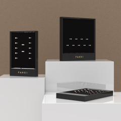 New Arrival Wood Materials Free to Exhibit Jewelry Dsiplay Ring Stand with Black Color