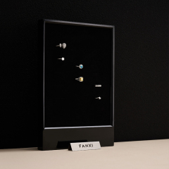 New Arrival Wood Materials Free to Exhibit Jewelry Dsiplay Ring Stand with Black Color