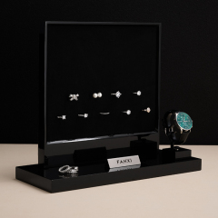 New Arrival Wood Materials Free to Exhibit Jewelry Dsiplay Ring Stand with Black Color