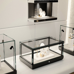 Latest Jewlery Display customizable Designs Glass Jewlery Mirror Cabinet Jewellery Showcase Display