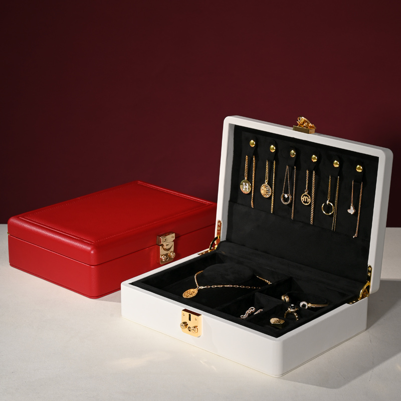 FANXI Custom logo Velvet Travel Jewelry Box Organizer Wholesale pu Leather Earring Ring Necklace Jewellery Case