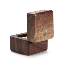 SM209 Custom Logo Square Wood Ring Box Packaging Luxury Gift Ring Case Wedding Jewelry Display Storage Box