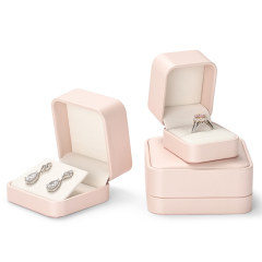 H161 Custom logo Pink Velvet Jewelry Box Ring Earrings Pendant Necklace Box Jewelry Packaging