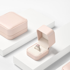 H161 Custom logo Pink Velvet Jewelry Box Ring Earrings Pendant Necklace Box Jewelry Packaging