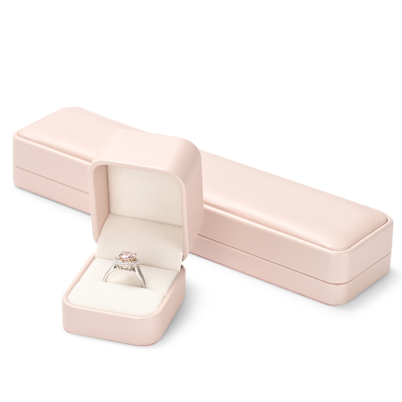 H161 Custom logo Pink Velvet Jewelry Box Ring Earrings Pendant Necklace Box Jewelry Packaging