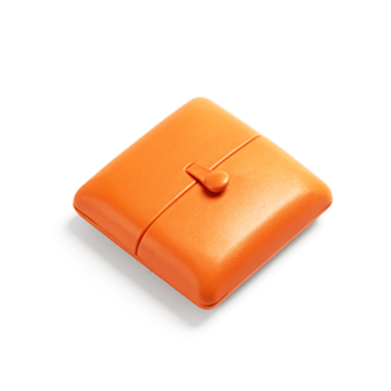 H138 Wholesale New Arrival Dark Orange PU Leather Jewelry Box Ring Earrings Pendant Necklace Box Jewelry Packaging