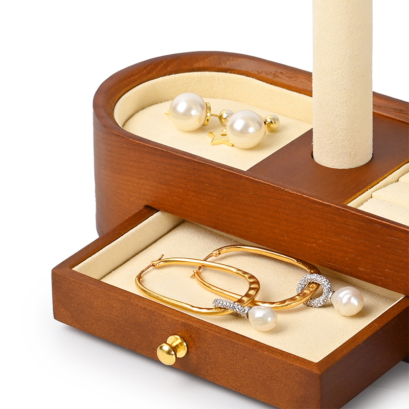 SM212 Wooden Watch Holder Bracelet Display Stand Microfiber Luxury Watch Display Stand Jewelry Box Organizer