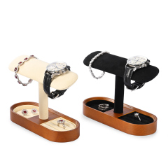 SM212 Wooden Watch Holder Bracelet Display Stand Microfiber Luxury Watch Display Stand Jewelry Box Organizer