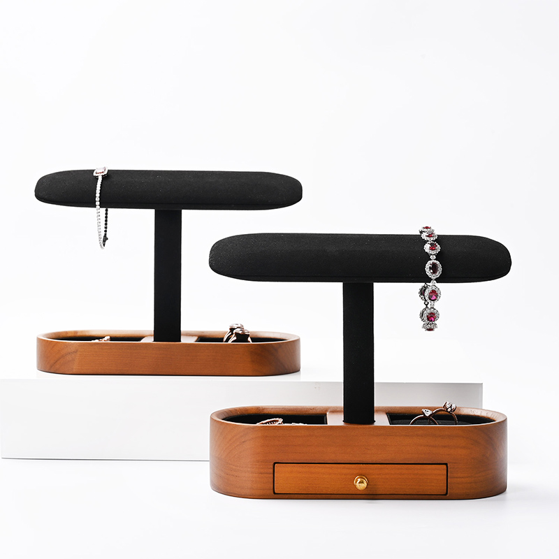 SM212 Wooden Watch Holder Bracelet Display Stand Microfiber Luxury Watch Display Stand Jewelry Box Organizer
