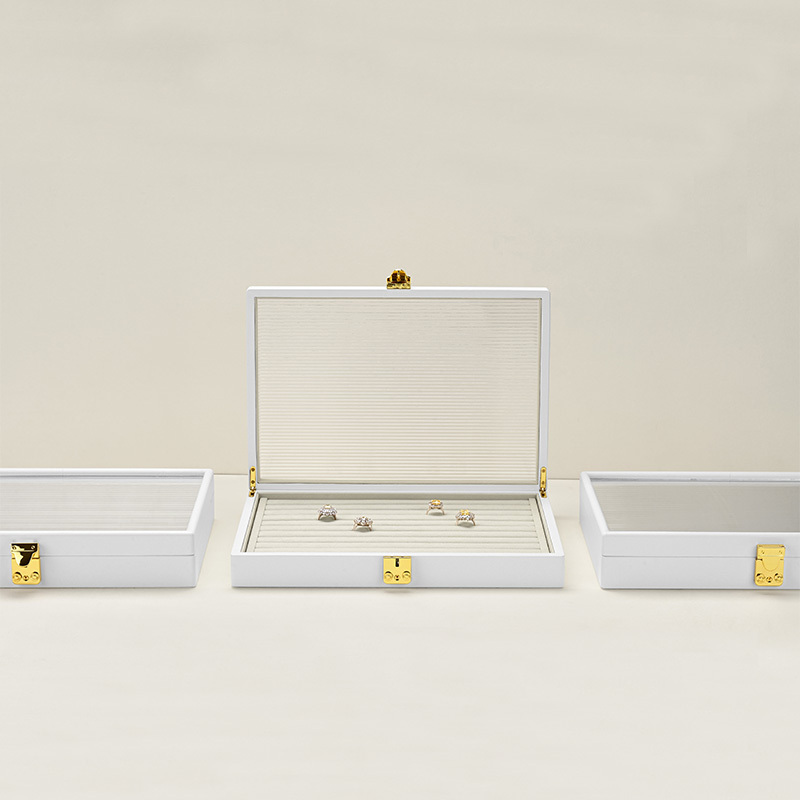 Ring Display Case Organizer Jewelry Storage Tray For Rings Holder with Lid With High Quality Rings Jewelry Storage Boxes