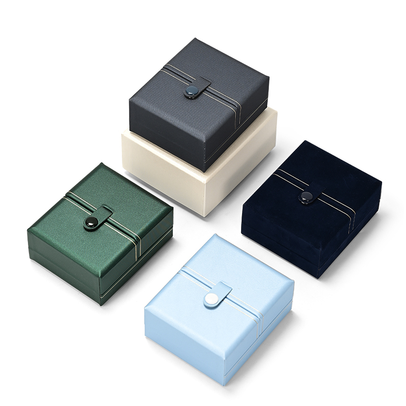 H164 Custom logo wholesale jewelry velvet earrings necklace bracelet packaging box ring jewelry set box