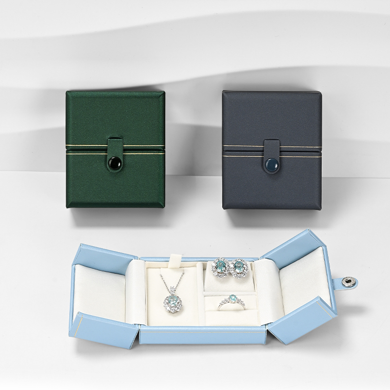 H164 Custom logo wholesale jewelry velvet earrings necklace bracelet packaging box ring jewelry set box