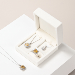H163 Custom logo wholesale jewelry velvet earrings necklace bracelet packaging box ring jewelry set box