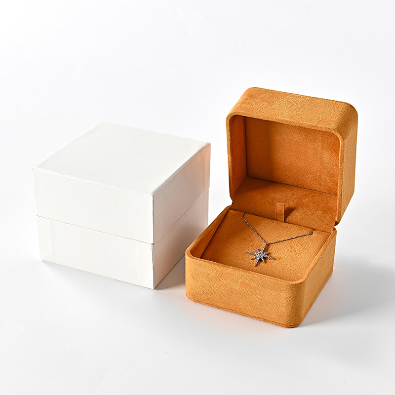 Suede orange jewelry box necklace watch earrings jewelry packaging box minimalist storage box