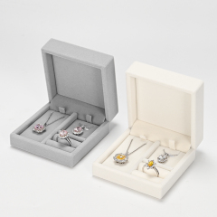H163 Custom logo wholesale jewelry velvet earrings necklace bracelet packaging box ring jewelry set box