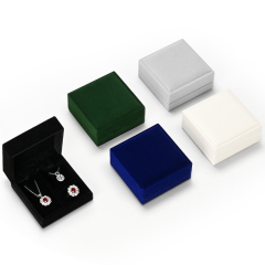 H163 Custom logo wholesale jewelry velvet earrings necklace bracelet packaging box ring jewelry set box