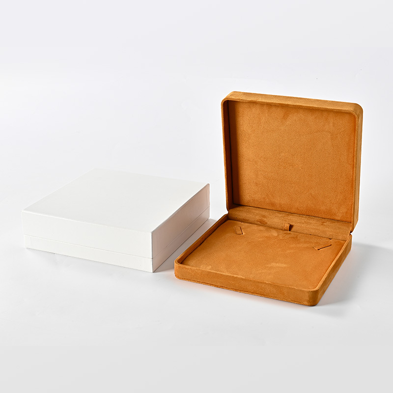 Suede orange jewelry box pendant earrings jewelry packaging box shooting display props