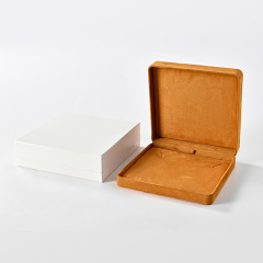Suede orange jewelry box pendant earrings jewelry packaging box shooting display props