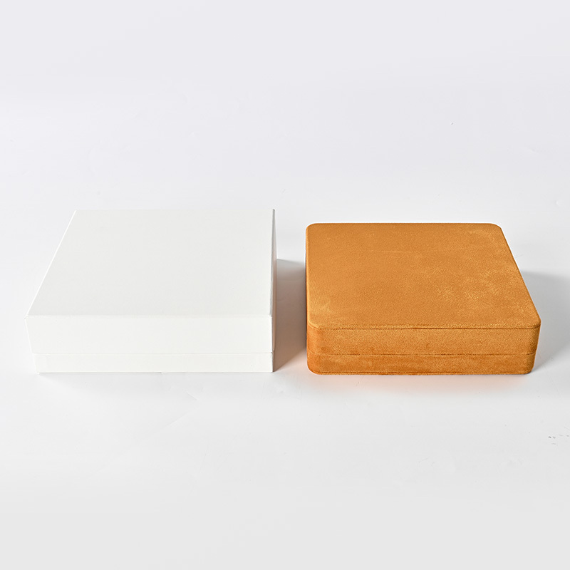 Suede orange jewelry box pendant earrings jewelry packaging box shooting display props
