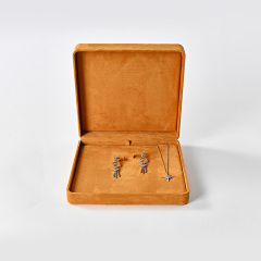 Suede orange jewelry box pendant earrings jewelry packaging box shooting display props