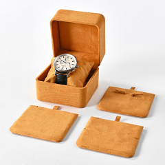 Suede orange jewelry box necklace watch earrings jewelry packaging box minimalist storage box
