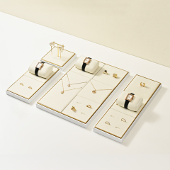 JS122 Light luxury jewelry display props high-end metal microfiber watches necklaces rings earrings counters jewelry display sets