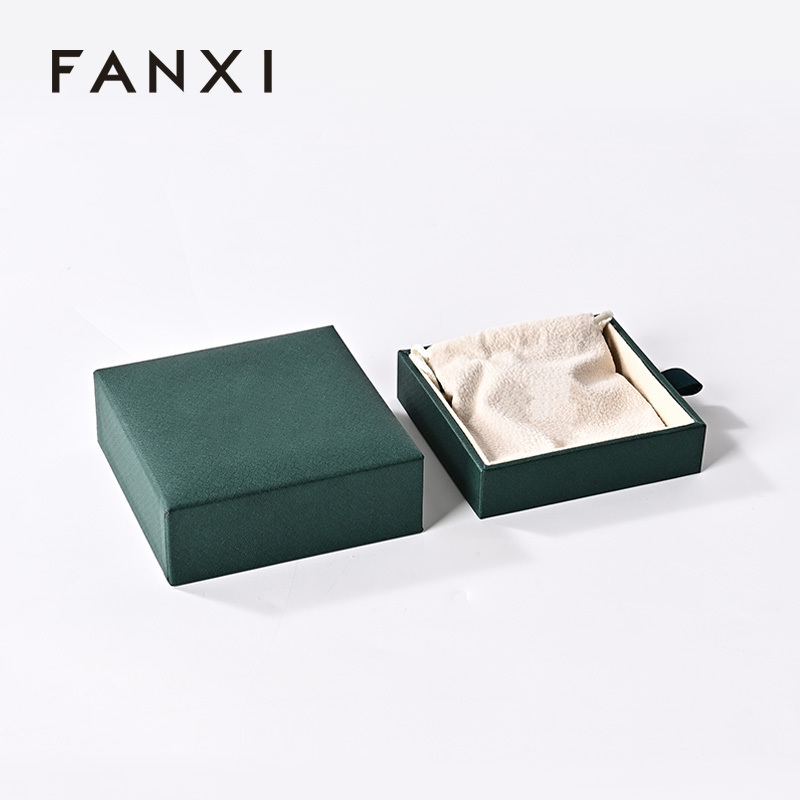 Green drawer jewelry packaging box customized high-end rings earrings bracelets necklaces storage packaging gift box