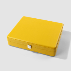 Customized microfiber PU leather jewelry storage box with grid accessories high-end exquisite watch earrings ring jewelry box