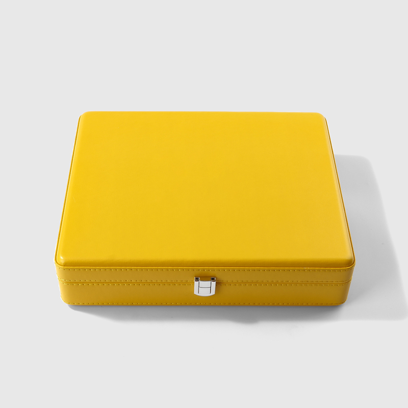 Customized microfiber PU leather jewelry storage box with grid accessories high-end exquisite watch earrings ring jewelry box