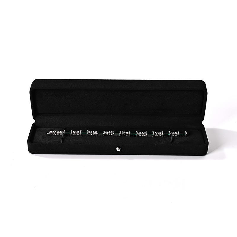 Classic high-end microfiber jewelry box necklace bracelet ring earring jewelry storage box custom Logo
