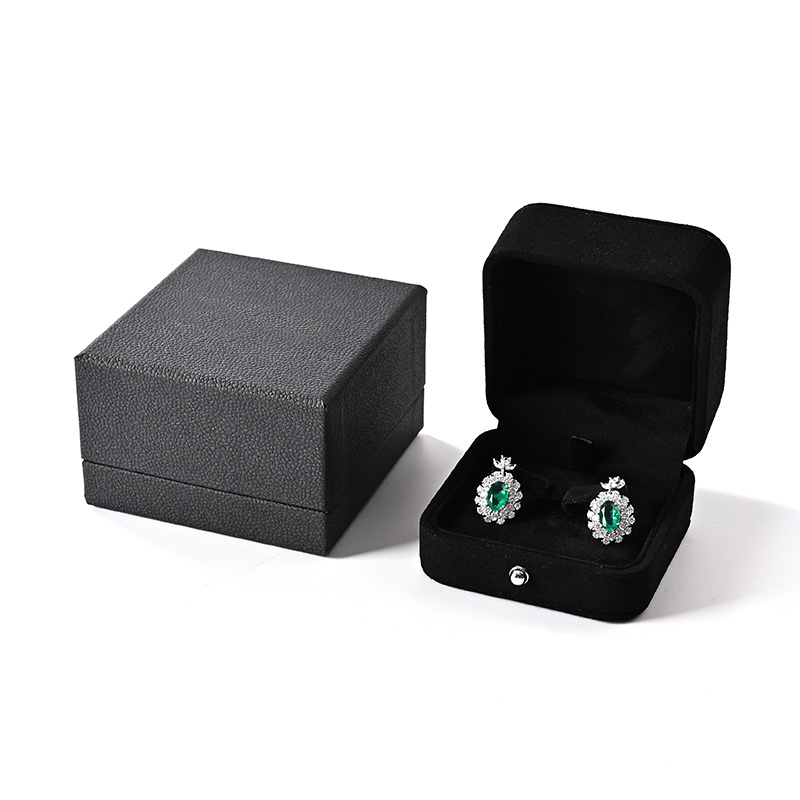 Classic high-end microfiber jewelry box necklace bracelet ring earring jewelry storage box custom Logo