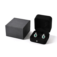 Classic high-end microfiber jewelry box necklace bracelet ring earring jewelry storage box custom Logo