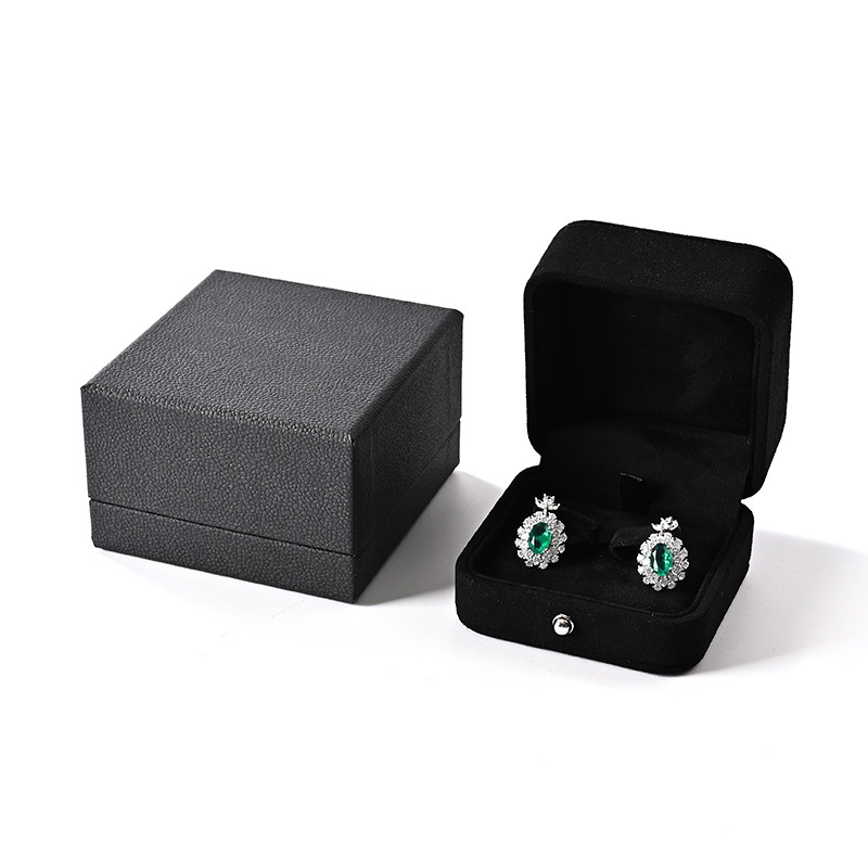 Classic high-end microfiber jewelry box necklace bracelet ring earring jewelry storage box custom Logo