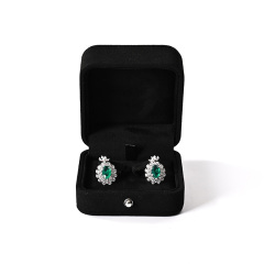 Classic high-end microfiber jewelry box necklace bracelet ring earring jewelry storage box custom Logo