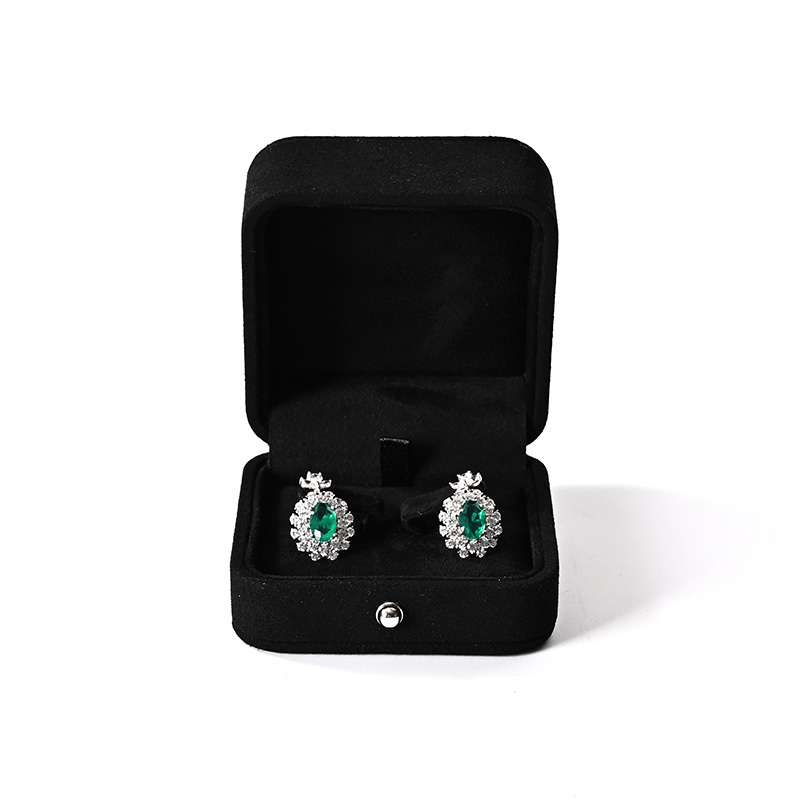 Classic high-end microfiber jewelry box necklace bracelet ring earring jewelry storage box custom Logo
