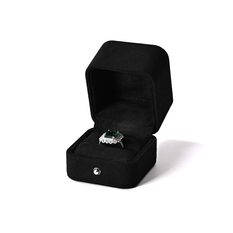 Classic high-end microfiber jewelry box necklace bracelet ring earring jewelry storage box custom Logo