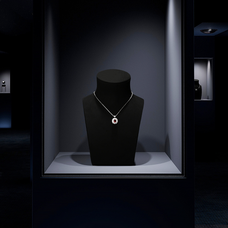 RX091-92 Necklace display rack neck jewelry display props black microfiber jewelry portraits window displays neck models