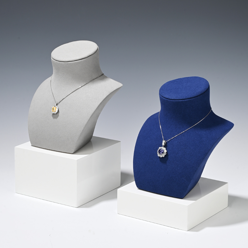RX091-92 Necklace display rack neck jewelry display props black microfiber jewelry portraits window displays neck models
