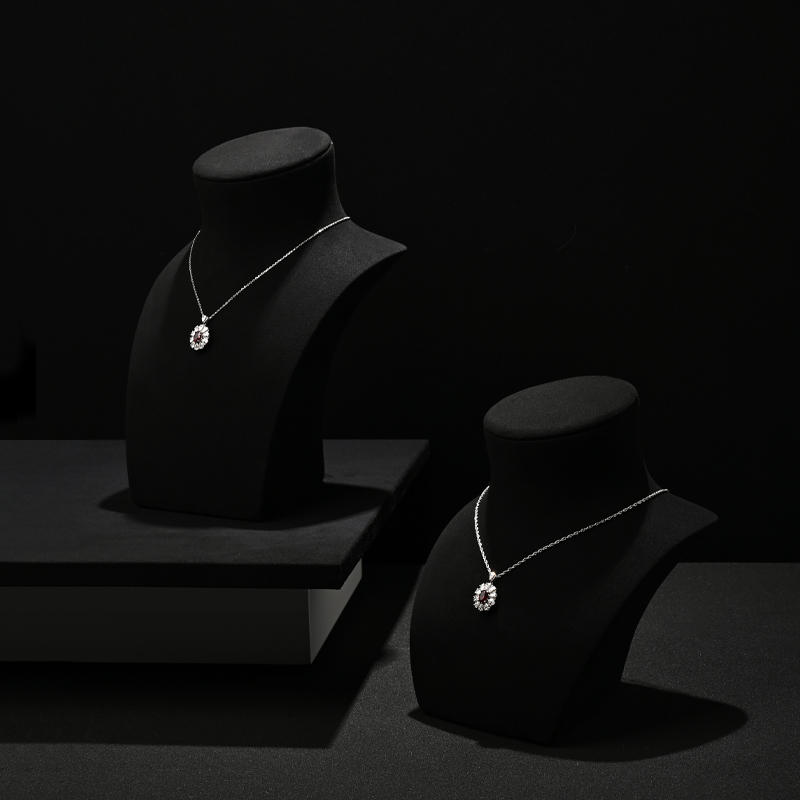 RX091-92 Necklace display rack neck jewelry display props black microfiber jewelry portraits window displays neck models