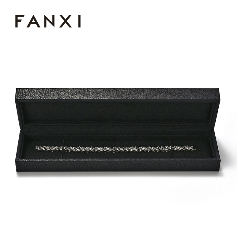 Light Luxury and Minimalist Style Jewelry Box Long Chain Box Customizable Logo Wholesale PU Leather Jewelry Storage Box