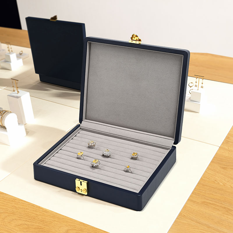 X067 High Quality Jewelry Packing Box Customize Black PU Leather Gift Box For Jewelry Display