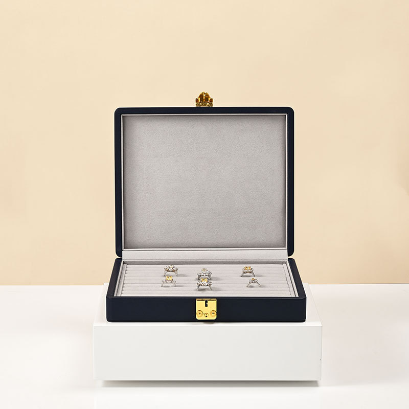 X067 High Quality Jewelry Packing Box Customize Black PU Leather Gift Box For Jewelry Display