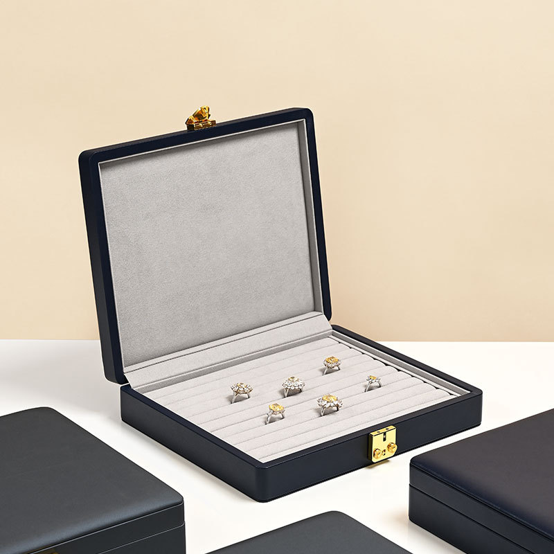 X067 High Quality Jewelry Packing Box Customize Black PU Leather Gift Box For Jewelry Display
