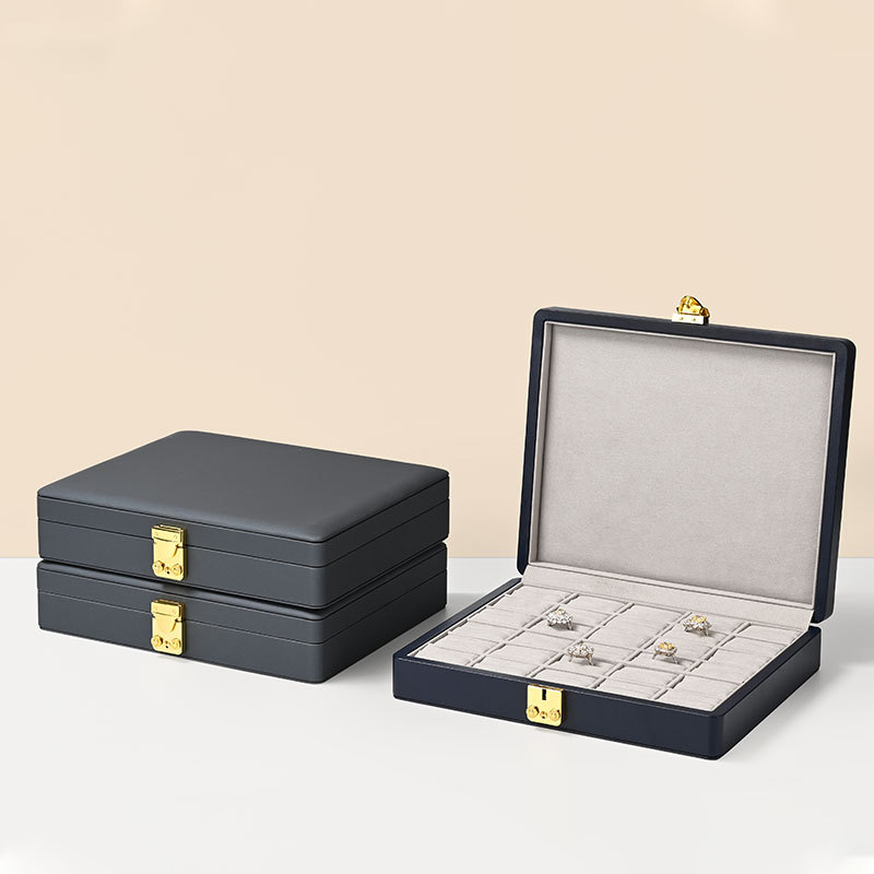 X067 High Quality Jewelry Packing Box Customize Black PU Leather Gift Box For Jewelry Display