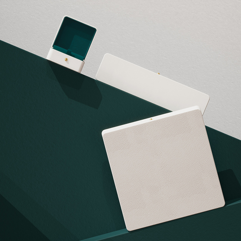 H168 High Repurchasing Rate Ring Boxes Velvet Inside Jewellery Packaging Box PU Leather White Jewelry Box