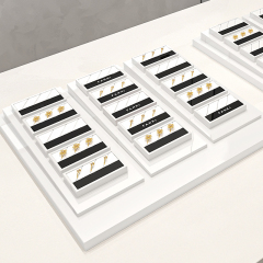 SM226 High end jewelry display props baked paint ring display rack ring counter display solid wood display stand