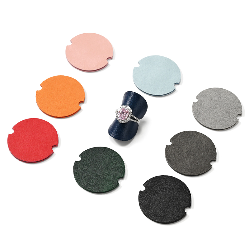 PJ002 Circular PU leather ring piece creative multi-color leather ring counter display props
