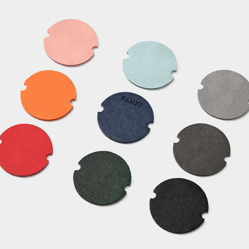 PJ002 Circular PU leather ring piece creative multi-color leather ring counter display props