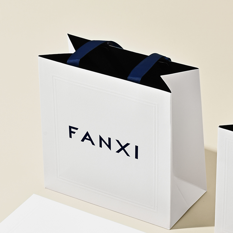 D066 Jewelry Gift Bag Jewelry Storage Bag Handbag Blue Ribbon Jewelry Bag Packaging Bag Customization