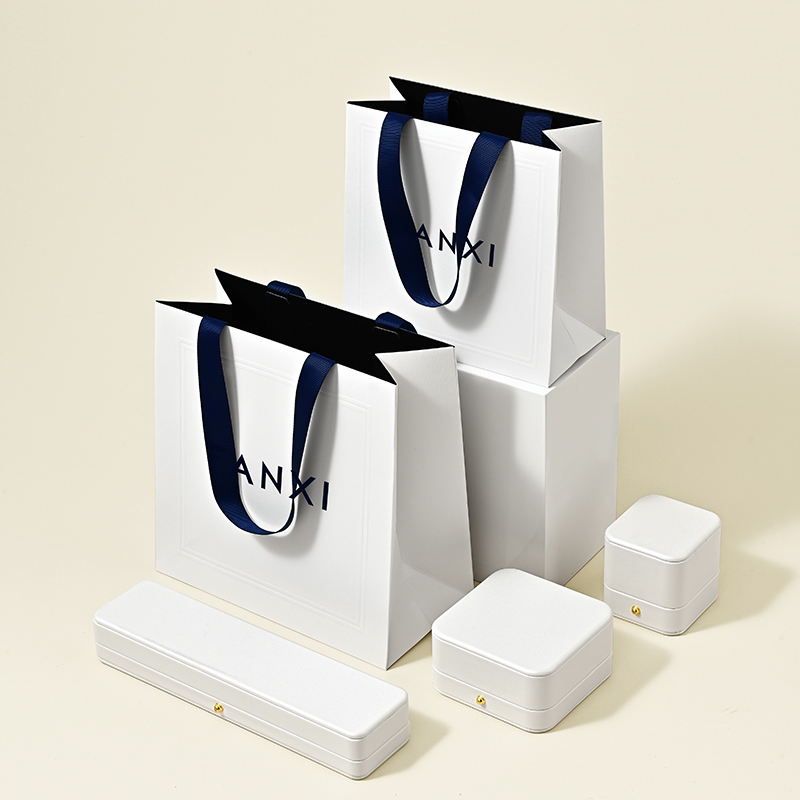 D066 Jewelry Gift Bag Jewelry Storage Bag Handbag Blue Ribbon Jewelry Bag Packaging Bag Customization